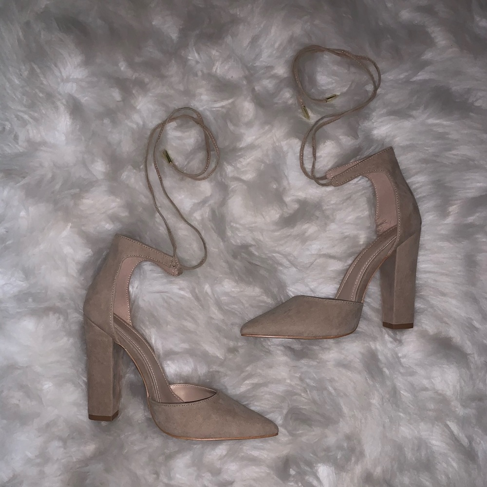 Nude Lace Up Heels